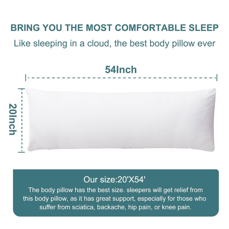 DOWNCOOL Large Body Pillow Insert- Breathable Full Body Pillow for
