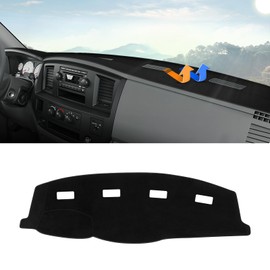 Autorder Dashboard Cover Mat for 2006-2008 Dodge Ram 1500 2500 3500,2009 Dodge Ram 2500 3500 4500 5500,2010 Dodge Ram 4500 5500 Accessories Dash Cover Velvet Dash Mat(Without Cutout for Dash Speakers)