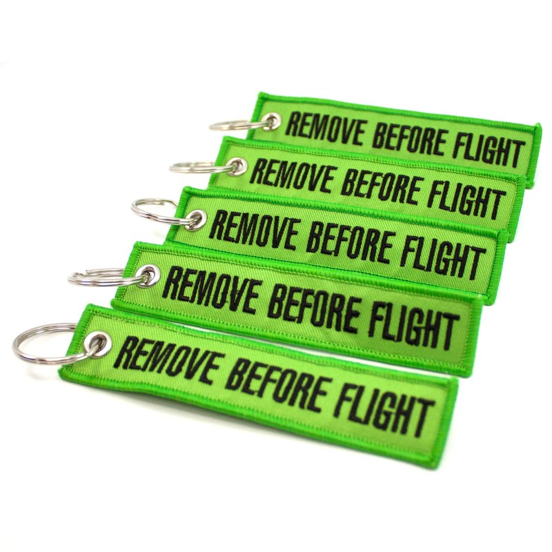 Rotary13B1 - Remove Before Flight Keychain - Lime Green -
