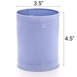 Tlence 9 Pack Metal Pen Holder, 3.5 x 4.5 Inch Desktop Colored Pencil Cup, Multifunctional Makeup Brush Organizer, Stationary Supplies Container Pail Bucket for Office School Classroom Crafts