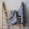 LinenMe Set of 2 Hand and Guest Towels Black Multistriped
