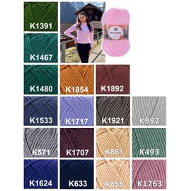 5 x 100 g Kartopu Knitting Yarn NO:1 Wool Anti Pilling Effect Oeko-Tex Certified Wool Choice of Colours Colour: K019 Pearl White