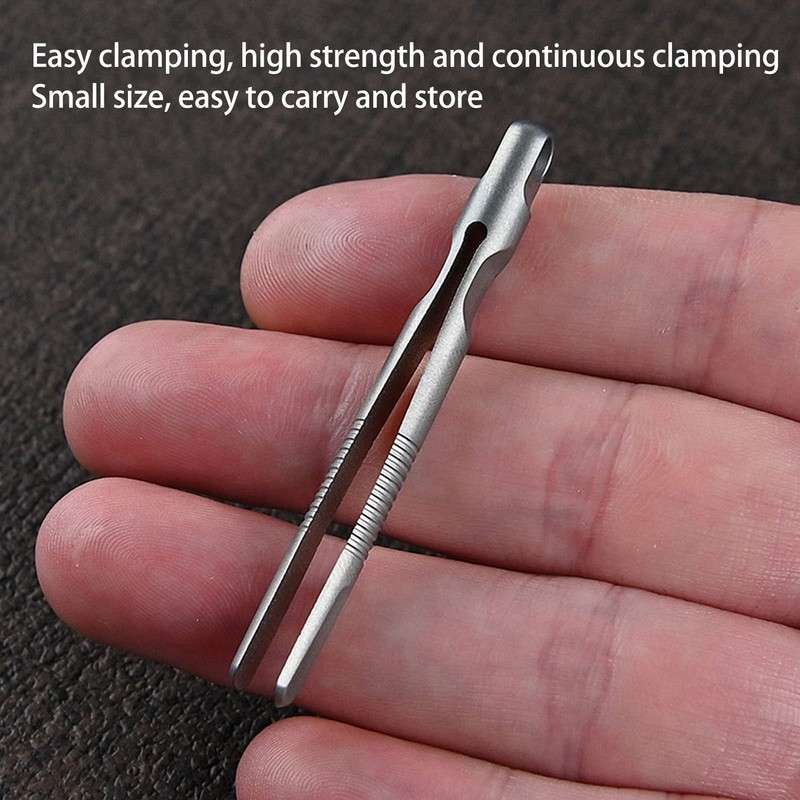 SPYMINNPOO Mini Keychain Tweezer, EDC Mini Keychain Tweezer Titanium Alloy