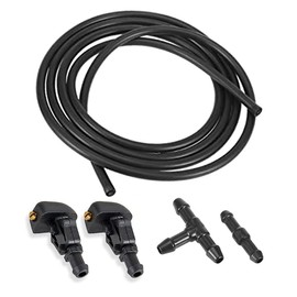 MACHSWON Front Windshield Washer Nozzles Kit Replacement OE# 3W7Z17603AA 2pcs Washer nozzles 2Meters Fluid Hose 2pcs Connectors Fit for Ford F150 2004-2013