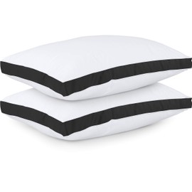 Utopia Bedding Utopia Bedding Bed Pillows for Sleeping Queen Size (Black), Set of 2, Cooling Hotel Quality, Gusseted Pillow for Back, Stomach or Side Sleepers