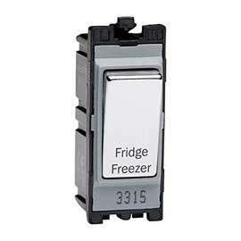Varilight Engraved 20A 1-Way Double Pole Switch 'Fridge Freezer' PowerGrid Chrome - G201DC.FF