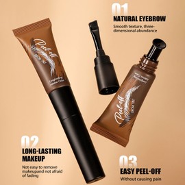 Tattoo Eyebrow Tint, Semi-Permanent Colour Eye Brow Dye, Waterproof Eyebrow Tattoo Peel Off Gel, Lasts Up To 3 Days, Long-Lasting Eye Brow Colours for Women - Espresso