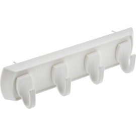 HIGH & MIGHTY 515304 Key Rail Organizer Hook Rail, Easy Tool-Free Dry Wall Installation, Holds up to 5lbs, Small, White & White