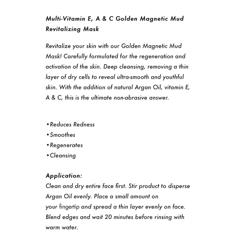 Secret Collagen Multi Vitamin E, A, C Golden Magnetic Mud