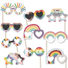 Big Dot of Happiness So Many Ways to Be Human Glasses - Paper Card Stock Pride Party Photo Booth Props Kit - 10 Count