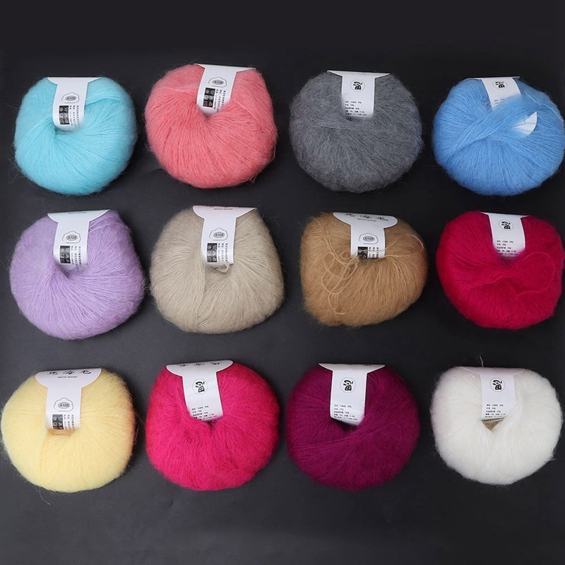 Trisar Soft Lightweight Mohair Wool Blend Knitting Yarn, Anti Pilling