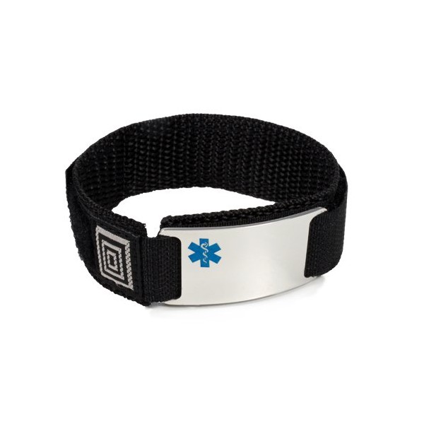 Gluten Allergy Sport Medical ID Alert Bracelet with Black Adjustable