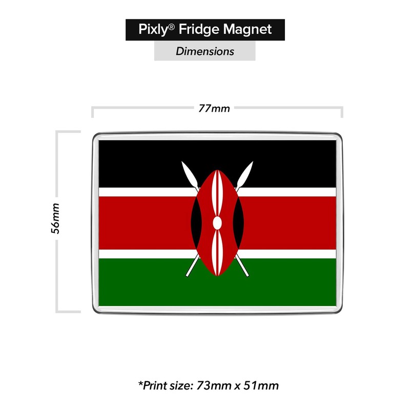 Pixly® Kenya Flag Fridge Magnet Large Jumbo Size Kenyan Keepsake