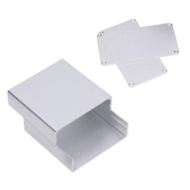 Aluminium housing silver, aluminium PCB housing, aluminium housing electronics, metal housing, empty housing, electronic DIY - 4.3 x 4.3 x 2.3 inches (LWH)