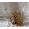 Murano NWT Murano Confetti Mosaic Glass Cup Yellow Splatter Spots