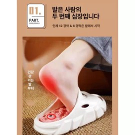 Geumhae 금해 여름용 발바닥 마사지 슬리퍼 남녀공용 발경락 [화이트 한켤레 요가 지압판용] Goldsea Summer Foot Massage Slippers Unisex Reflexology [White Pair for Yoga Acupressure Mats]