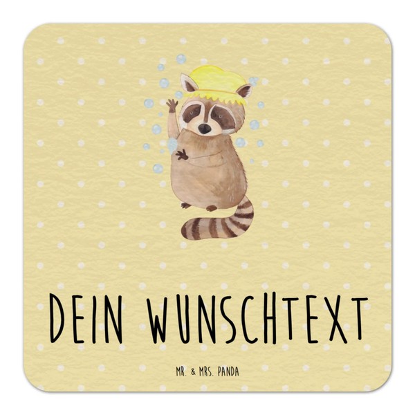 Mr. & Mrs. Panda Personalisierter Bierdeckel Waschbär 25er Set -