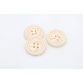 20PCS Resin Round Buttons Craft Sewing Snaps 4 Holes Handmade DIY Accessories (Beige, 15mm)