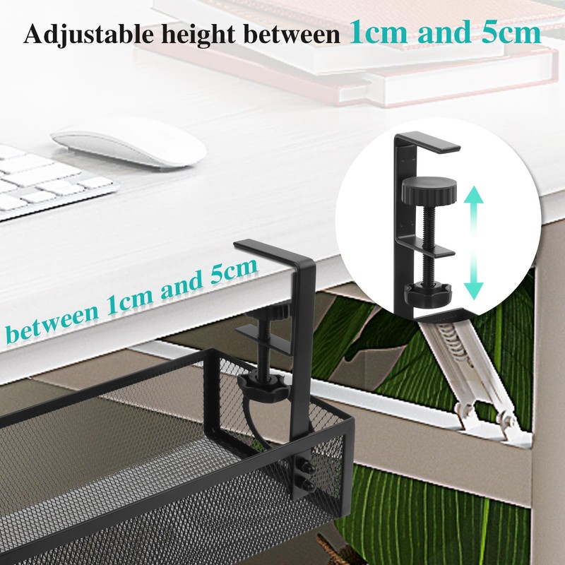 TNOMSNO Cable Management Desk, Cable Management Under Desk Drill-Free Undertable
