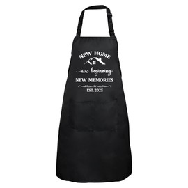 Muvtioc Housewarming Gifts Kitchen Apron with Pockets for House Warming Gifts New Home, New Home Gift Ideas for Women Men Couple