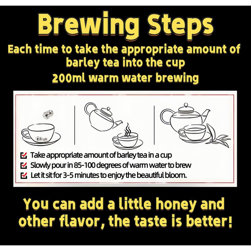Premium Roasted Barley Tea Bags - Caffeine-Free, Sugar-Free | Nutty