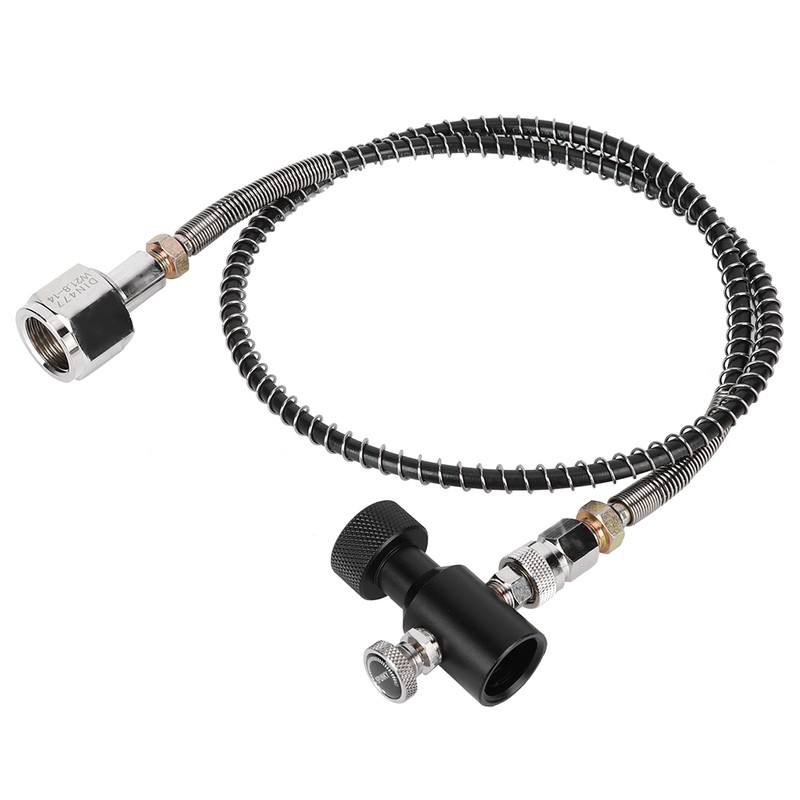 DIN477 36in Spring Hose Electroplate CO2 Adapter Kit with Release