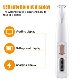 MiOYOOW Dog Clippers, Low Noise Dog Paw Trimmer Rechargeable Pet Shaver with LED Light & Widening Blade for Grooming Pet Hair Around Paws, Eyes, Ears, Face