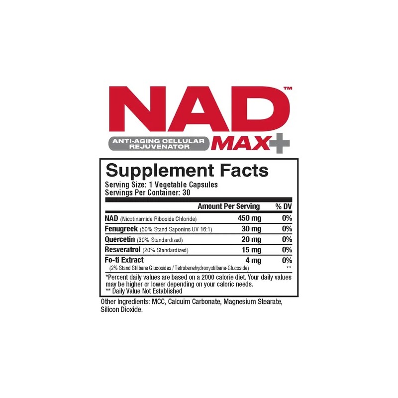 Metabolic Nutrition Nad Max Plus 450mg Antiedad 30 Caps