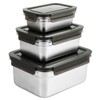 LDHHYH 3PCS Stainless Steel Food Storage Containers with Lids, Stackable
