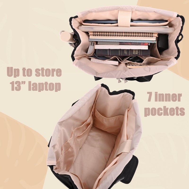 CROTIRAD Bible Cover Bag for Woman with Water Bottle Pockets,