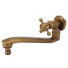 Antique Garden Faucet with Extended Spout Antifreezing Copper Wall Mount
