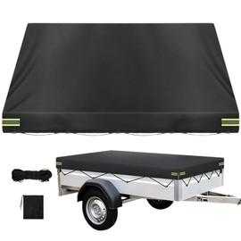 Trailer Tarpaulin Flat Tarpaulin 214 x 122 x 13 cm Tarpaulin for Trailers with Tarpaulin Rope Reinforced Oxford Material Waterproof Windproof Tear-Resistant Tarpaulin Trailers for Many Car Trailers