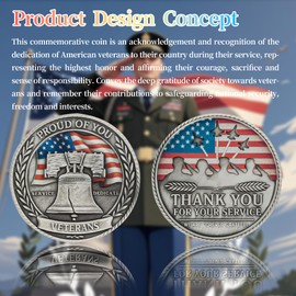 F4godwar Military Tribute Challenge Coin-A Salute to Veterans,Remembering Heroes,Liberty Bell.The Perfect Gift for Veterans Day and Memorial Day (1)