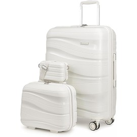 Melalenia Luggage Carry On Suitcase Sets, Expandable PP Hard Shell Suitcase with Spinner Wheels,Travel Luggage with TSA Locks 22x14x9 Airline Approved