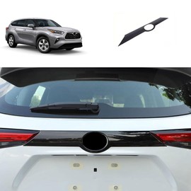 TERDARAY Exterior Rear Trunk Logo Lid Tail Gate Cover Trim Compatible with Toyota Highlander 2022-2024 Exterior Car Accessories ABS 1PCS(Glossy Black Style)