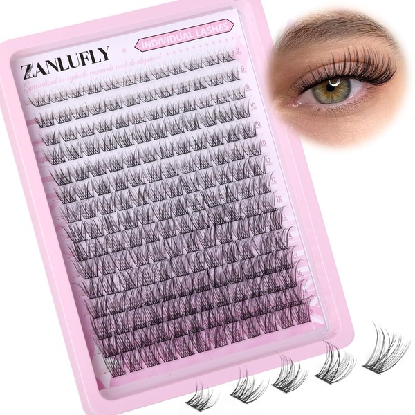 Lash CLusters Wispy Eyelash Clusters Natural Lash Extensions C-Curly zanlufly