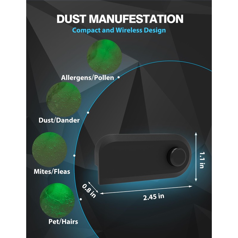 QPDZ Rechargeable Vacuum Cleaner Dust Detector Light, Green Light Attachment