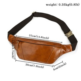 Belt Bag Leather Vintage Bum Bag for Men Women Waist Bag Modern Belt Bag for Jogging Festival Holiday Genuine Leather, 1034 Light Brown, Retro