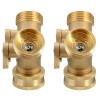 Unbranded 3/4" Solid Brass Double Two Way Tap Garden Connector