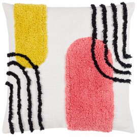 Heya Home Elmer Cushion Cover,Citrus/Pink,45 x 45cm