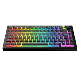GLORIOUS Gaming - GPBT Aura RGB Keycaps: Pudding Style Keycaps, Double-Shot PBT, Translucent, for Mechanical 100%, 75%, 65% and 60% Special Keyboards, Black, German QWERTZ Assignment