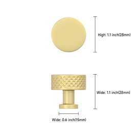 Asidrama 10 Pack Brushed Gold Kitchen Cabinet Knobs Cabinet Hardware Zinc Knobs for Dresser Drawers