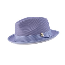 MONTIQUE Lavender White Bottom Braided Stingy Brim Pinch Fedora Hat H-2318
