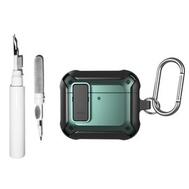 [3 in 1] TSVSXS Lock Case Compatible with AirPods 4 with Active Noise Cancellation with Keychain, Military Rugged Armor Shockproof Protective Cover with Cleaning Kit for Man