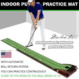 Dachenus Putting Green Indoor,Putting Mat for Indoors, Putting mat, Golf Gifts, Putting Mat Indoor Golf Matt Putting Green with Automatic Ball Return for Indoor and Outdoor, Office