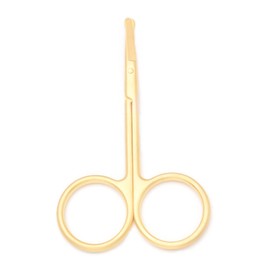 Motanar Nose Hair Trimmer Scissors-3.4' Round Tip Scissors For Ear Eyebrow Beard Mustache Trimming - Multi Purpose Round Personal Beauty Hair Care Tool For Men Women And Baby (Golden)
