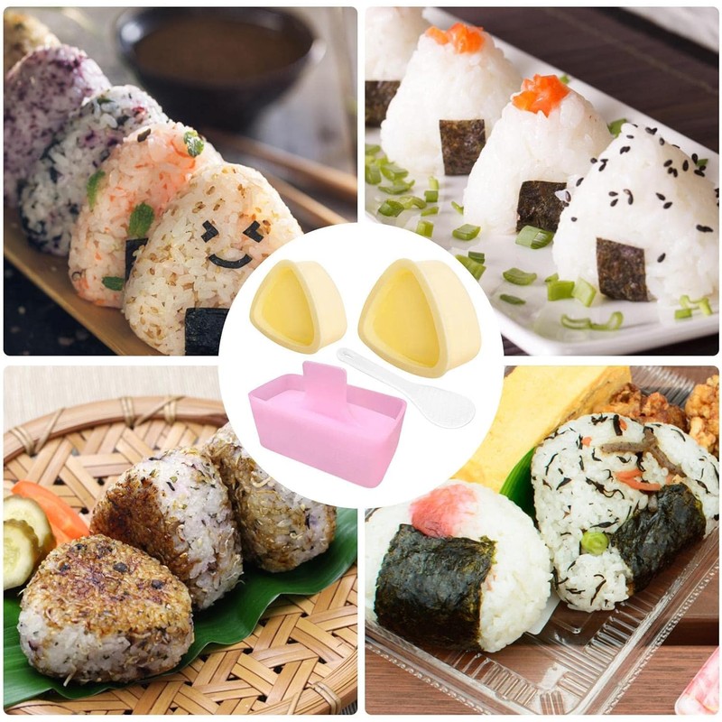 THJOPOKEEL 3 Pack Triangle Onigiri Mold, Sushi Rice Musubi Maker