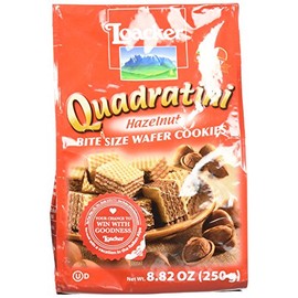Loacker Quadratini Hazelnut Wafer Cookies, 8.82 Ounce