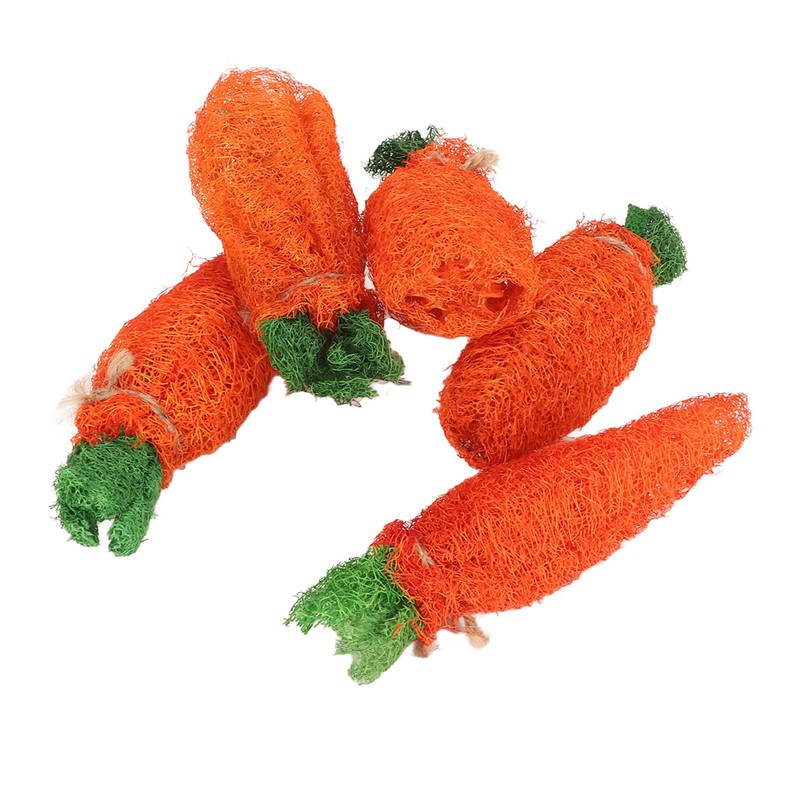 Rabbit Loofah Carrot Toys Natural Funny Teeth Grinding Bite Resistance