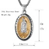 Scddboy Virgin Mary Necklace,Our Lady of Guadalupe Necklace for Men